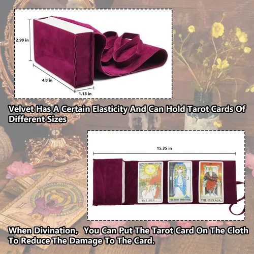 Miniatura 2 de Knana 3 piezas Tarjetero de Tarot Bolso de Terciopelo Accesorios de Tarot - Púrpura y Azul Oscuro Estilo 3