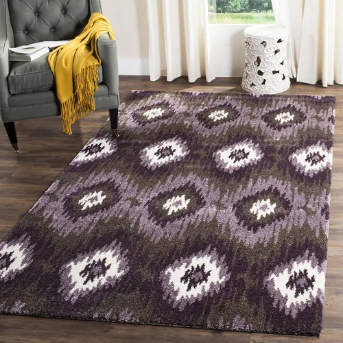 Miniatura 6 de SAFAVIEH Retro Collection - Alfombra decorativa de 3 x 5 pies, marrón oscuro y azul, diseño abstracto moderno, no desprende pelusa y de fácil