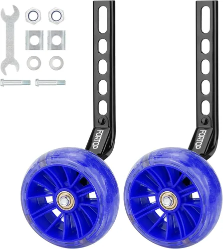 Miniatura 14 de Ruedas de entrenamiento para bicicleta, par de ruedas traseras resistentes con estabilizadores, kit montado para niños y niñas, bicicletas de una