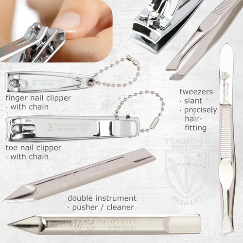 Miniatura 4 de 3 Swords Germany – Juego de 8 piezas para manicura y pedicura profesional para el cuidado de las uñas de los dedos y los dedos del pie tijeras
