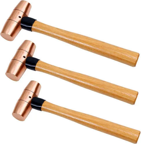Miniatura 11 de WEDO Martillo de trineo de cobre 1/2lb,Martillo de mazo de cobre macizo, mango de fibra de vidrio, longitud 11.024 in, forjado a presión, resistente
