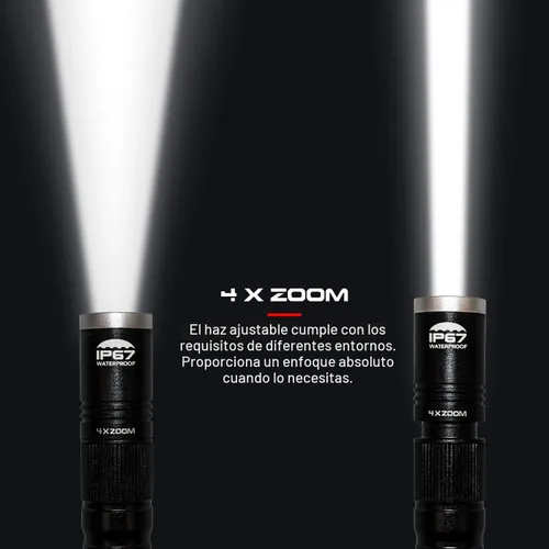 Miniatura 4 de okcomuy Linterna de Lápiz Recargable IP67 Impermeable con Clip de Bolsillo 4-Zoomable, Linterna de Bolsillo Perfecta para Inspección, Trabajo