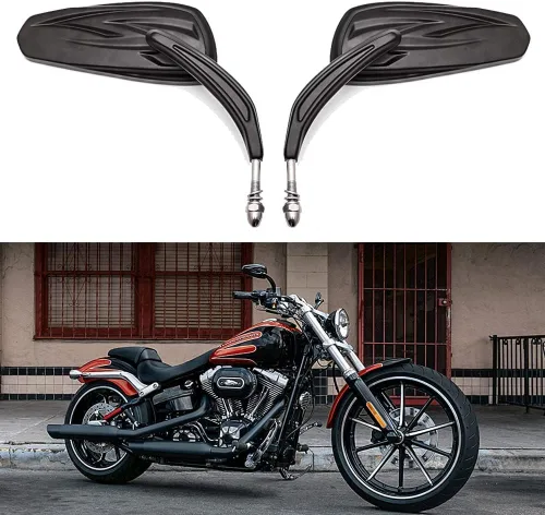 Miniatura 8 de DREAMIZER Sportster Espejos compatibles con Harley Road King Street Electra Glide Dyna Softail Road Glide Retrovisor de motocicleta 1982-2026 (negro)