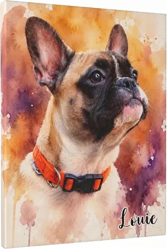 Custom Pet Portrait from Photo Watercolor Painting, Personalized Dog Mom Gifts for Women, Pet Memorial & Loss of Dog Sympathy Gift, Custom Dog & Cat