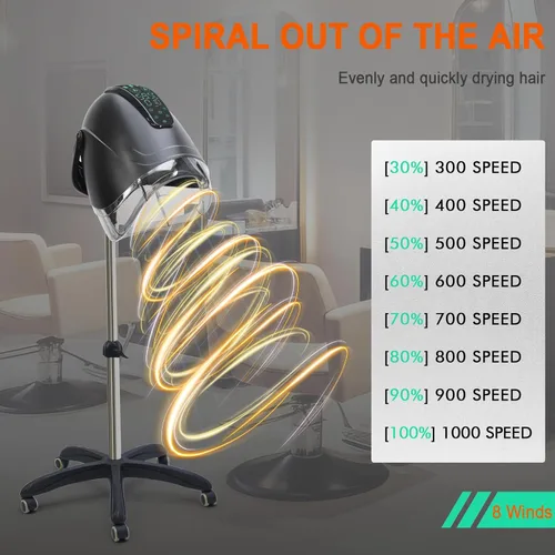 Miniatura 3 de Elitzia Ionic ET1717B - Secador de pelo profesional con capucha de 1000 W, máquina de secado de pelo estándar, versátil con 8 modos de Control