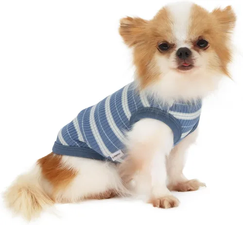 Miniatura 8 de LOPHIPETS Camiseta Chaleco 100% Algodón Acanalado para Perros Pequeños Teacup Chihuahua Yorkie Ropa de Cachorro Camiseta sin Mangas-Rosa/XS