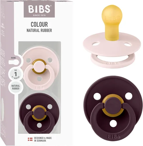 Miniatura 20 de BIBS - Paquete de 2 chupetes Bibs Colour, calmante, libre de bisfenol A, punta redonda, látex de goma natural Noche de vainilla
