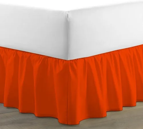 Miniatura 4 de Falda de cama individual negra para falda de cama con volantes con caída de 16 pulgadas, tela de tres lados ajustable con volantes suaves y sedosos