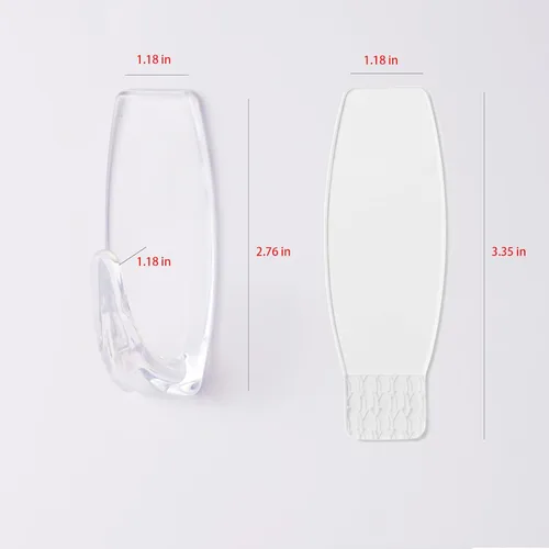 Miniatura 2 de 16 ganchos grandes + 20 tiras, ganchos transparentes con tiras extraíbles sin daños, ganchos de pared resistentes para colgar decoración del hogar