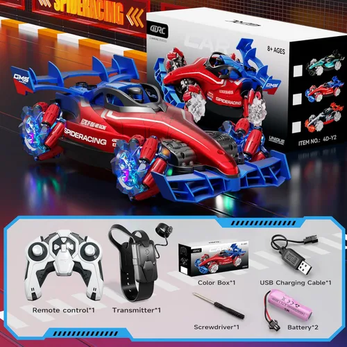 Miniatura 9 de Coches de Control Remoto, Camiones RC de Acrobacias de 2.4GHz para Niños, Niños y Adultos, Camión RC Monstruo 1:12 Todo Terreno con Luz y Música