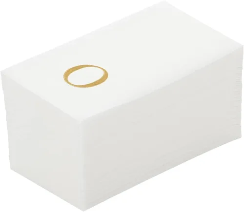 Miniatura 20 de Luxenap Toallas de invitados de tacto de lino de 15.8 X 7.9 pulgadas, 50 toallas de mano con letras - Letra dorada "S", fuente sans serif