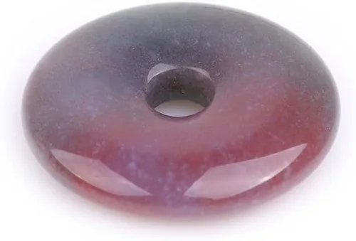 Miniatura 10 de JOE FOREMAN Anillo de cuarzo amatista natural de 1.181 in con colgante de donas circulares para hacer joyas, 1 unidad, Piedra