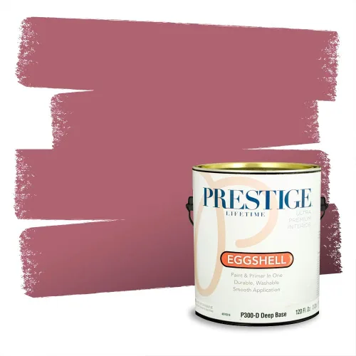 Miniatura 729 de Prestige Paints Pintura exterior e imprimación en uno, 1 galón, plano, coincidencia comparable de Valspar* Amber Rose*