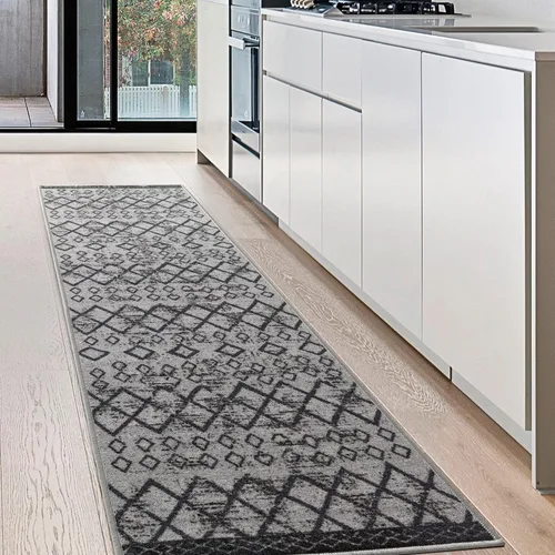 Miniatura 27 de Antep Rugs - Alfombras antideslizantes de 2 x 7 pies (antideslizante) con parte trasera de goma, de estilo antiguo, bohemio, marroquí y con pelo Azul