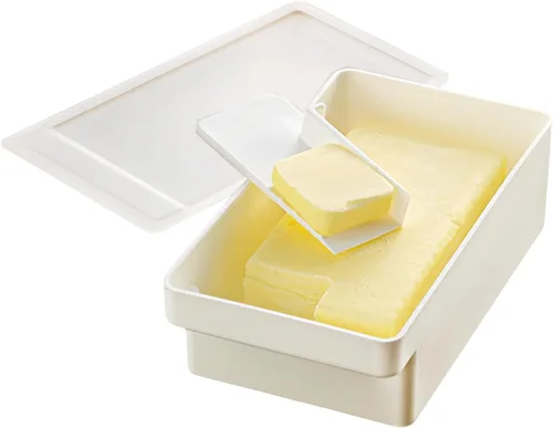 Miniatura 7 de Mantequillera con tapa, recipiente para mantequilla con cuchillo, platos de mantequilla de sellado de plástico para refrigerador