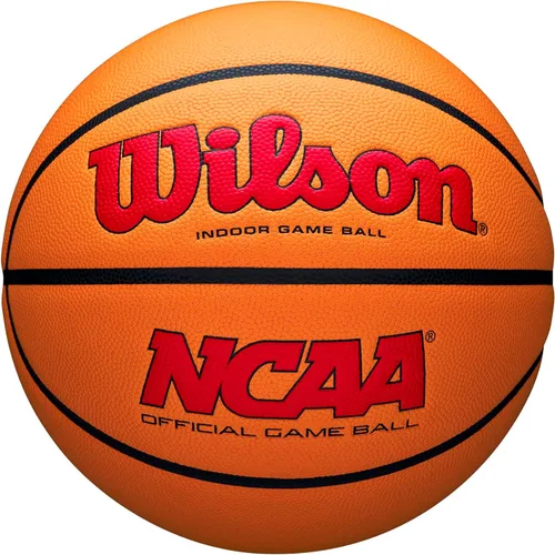 Miniatura 15 de Wilson NCAA Evo NXT Balones de Baloncesto Oficiales para Juegos en Interiores - Tamaños 6 y 7 Negro/Naranja