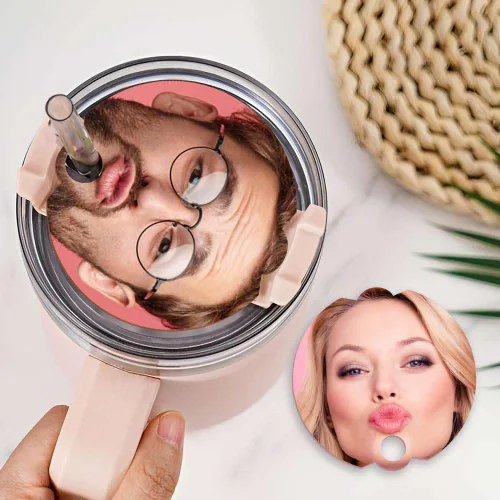 Placa de identificación personalizada para taza, etiqueta de foto personalizada para tapa de caída, etiqueta fotográfica personalizada de 40 onzas /