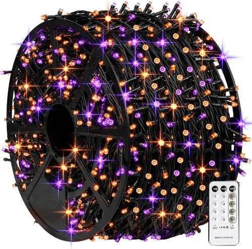 Miniatura 20 de TW SHINE - Luces de Navidad que cambian de color, 200 luces LED RGB de 66 pies, luces de Halloween para exteriores con control remoto, impermeables