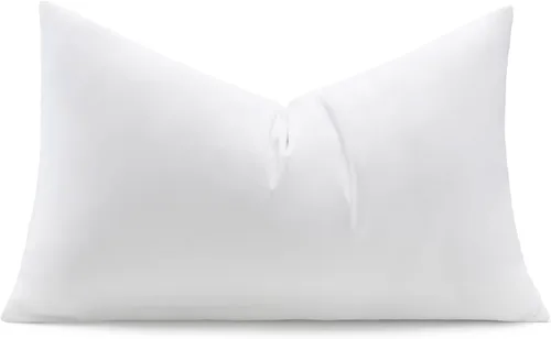 Puredown® 12x20 Inserto de almohada de pluma y plumón, paquete de 1 inserto de almohada lumbar para sofá, sillas, oficina, apartamentos