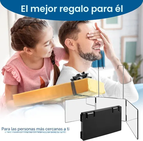 Miniatura 6 de LMZNXCZ Espejo de 3 vías para corte de pelo automático, espejo de 360 cortes para hombres para uso de barbero, para ver la parte posterior
