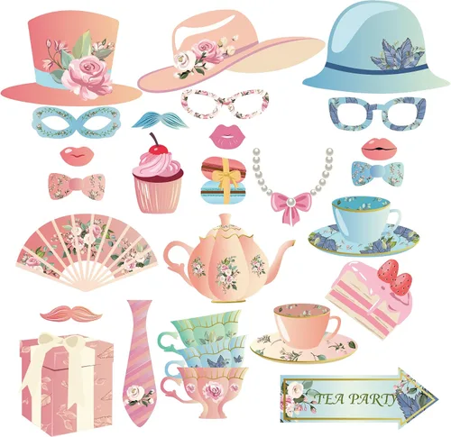 25 accesorios para cabina de fotos para fiestas de té, suministros de fiesta floral, decoraciones de cumpleaños de jardín de té