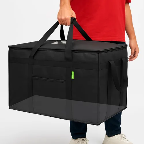 Miniatura 61 de Bodaon Paquete de 3 bolsas aisladas para entrega de alimentos para comidas calientes y frías, bolsas enfriadoras XXL, bolsa aislante para catering