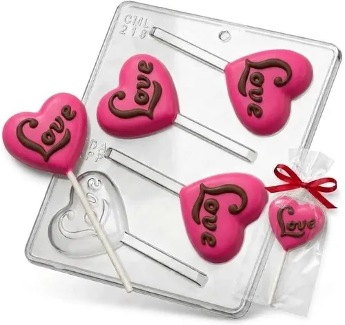 Molde de caramelo de chocolate Love on a Heart Lollipop 218