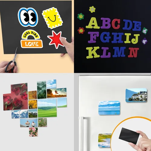 Miniatura 3 de Hojas magnéticas de 8.5 x 11 pulgadas, paquete de 10 hojas magnéticas flexibles con respaldo adhesivo para manualidades e imanes de fotos, adecuadas