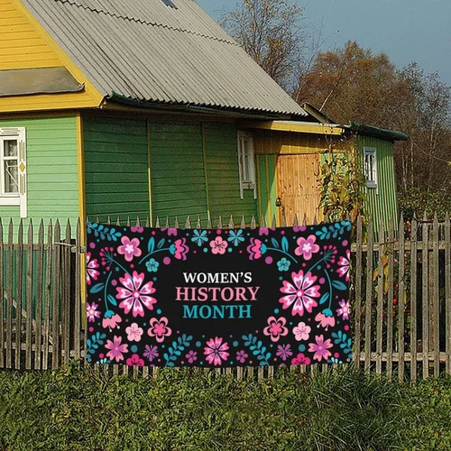 Miniatura 6 de Día de la Mujer Marzo es el Mes de la Historia de la Mujer Pancarta de 70 x 35 pulgadas Fondo de fotografía de fiesta de vacaciones
