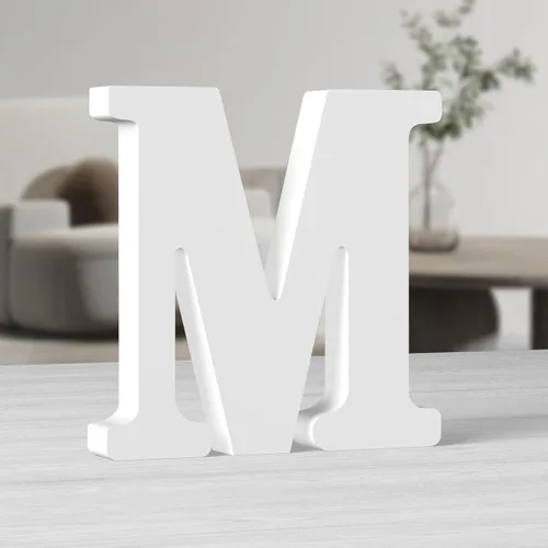 Miniatura 28 de AOCEAN Letras de madera grandes blancas de 10 pulgadas, letras de madera sin terminar para decoración de pared, letras decorativas de pie