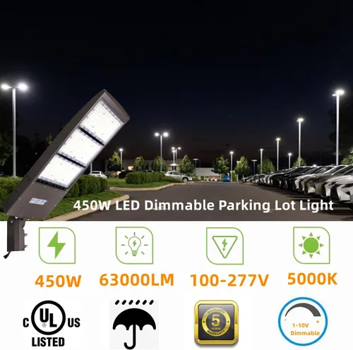 Miniatura 2 de Luz de estacionamiento LED regulable de 450 W con ajustador deslizante, luz diurna de 5000 K, 63000 lúmenes, 140 lm/w