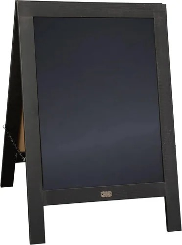 Miniatura 18 de Cartel en forma de "A" con pizarra de HBCY Creations: Letrero de madera maciza de 40x20 en forma de "A", pizarra rústica marrón de doble cara