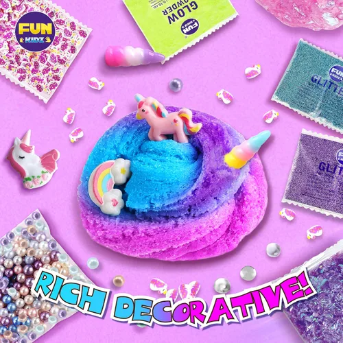 Miniatura 2 de Kit de Slime de Unicornio Esponjoso para Niñas, FunKidz Regalo de Slime de Nube para Mayores de 6 Años, Divertido Kit de Fabricación de Slime