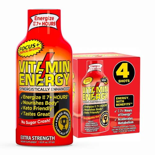 Miniatura 69 de Vitamin Energy Immune+ Extra Strength Energy Shot Army Orange 10 unidades, 260 mg de cafeína natural, vitaminas B, citicolina, té verde, apoyo