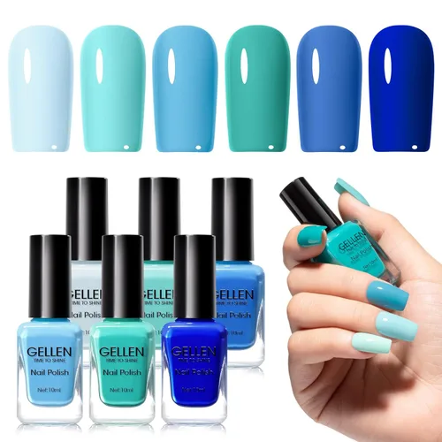 Miniatura 13 de GELLEN Juego de Esmalte de Uñas en 4 Colores Negro, Blanco, Gris & Base y Capa Superior, Esmalte de Uñas de Tendencia Otoño/Invierno Negro, Blanco