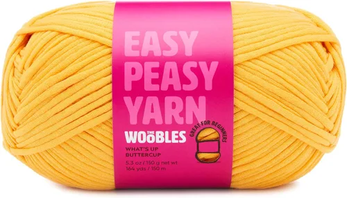 Miniatura 14 de Woobles Easy Peasy Hilo para Principiantes - Hilo de Ganchillo y Tejer - Mediano #4 Worsted - Mezcla de Algodón-Nailon Vamos a Ketchup Pronto