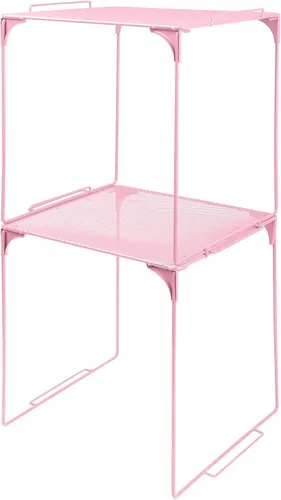 Miniatura 14 de Estante organizador de casillero apilable extra para casillero escolar, organizador de armario de almacenamiento, accesorios adecuados para la Negro