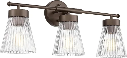 Miniatura 21 de HWH - Lámpara de pared para interiores, moderno aplique de pared con pantalla de vidrio a rayas blancas esmeriladas, aplique de pared individual