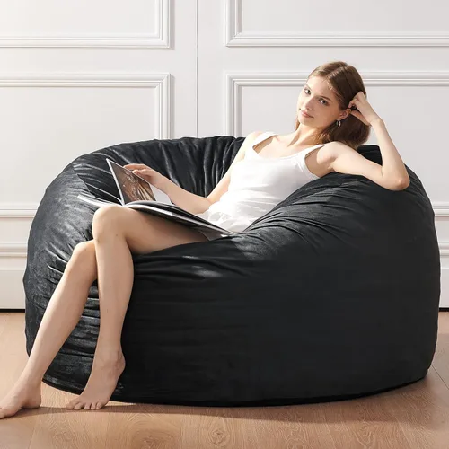 Miniatura 2 de Sillón tipo puf ILPEOD para adultos - Silla tipo puf de espuma viscoelástica - Sofá para niños/adolescentes con funda de microfibra suave - Sofá
