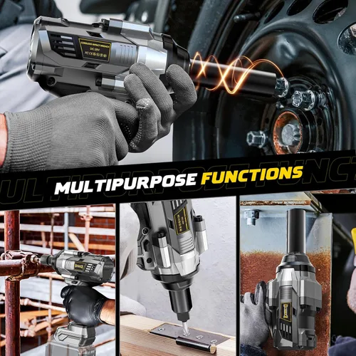 Miniatura 7 de DIYtoolifz Llave de Impacto Inalámbrica de 1/2 Pulgada Compatible con Batería DeWalt de 20V, 1000 Ft-lbs (1360 N.m) Controlador de Impacto de Alto