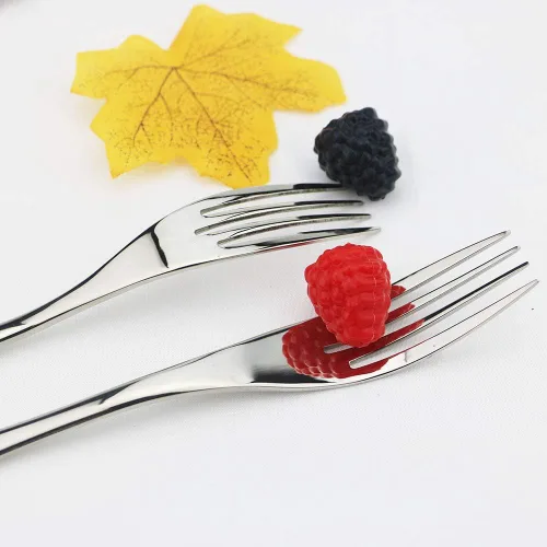 Miniatura 5 de JASHII Juego de cubiertos plateados de 24 piezas, juego de vajilla de acero inoxidable 18/10 para 4, incluye cuchillo, tenedor/cuchara, pulido