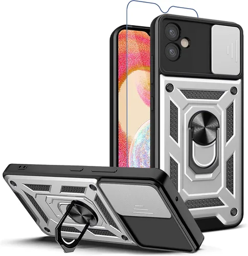 Miniatura 9 de Funda para teléfono Galaxy A06 4G: con protector de pantalla de 2 piezas, cubierta deslizante para cámara y soporte multiángulo para Samsung Galaxy