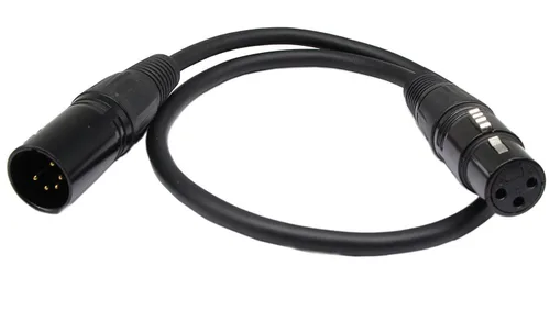 SinLoon DMX 512 Cable de luz de escenario XLR macho 5 pines macho a XLR hembra 3 pines con conectores metálicos para iluminación de escenario y