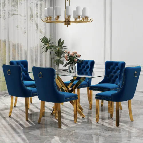 Miniatura 79 de Juego de comedor de 3 piezas con superficie de vidrio transparente, juego de comedor cuadrado minimalista moderno de 36'', juego de mesa de cocina
