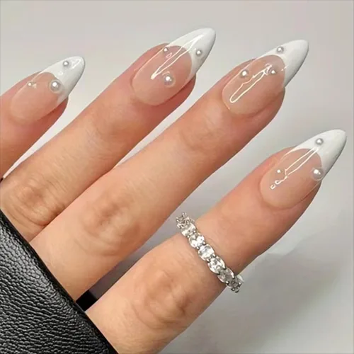 Miniatura 24 de Uñas postizas a presión marrón café, uñas postizas medianas de almendra, color sólido, cobertura completa, uñas postizas artificiales brillantes
