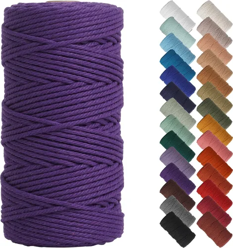 Miniatura 53 de NOANTA - Cuerda de macramé color beige natural, 1/8 pulgadas (3 mm) x 109 yardas (100 metros), cuerda de algodón colorido para colgar en la pared