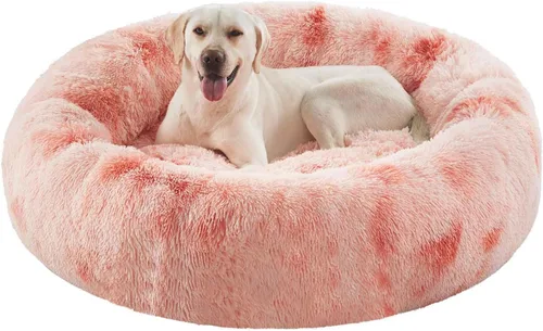 Miniatura 25 de Cama para Perros con Forma de Dona de 45 Pulgadas para Perros Extra Grandes, Cama Redonda Esponjosa Calmante Jumbo para Mascotas con Funda Removible