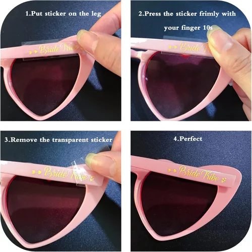 Miniatura 6 de 12 Pcs Heart Sunglasses Bachelorette Party, Bridal Shower Favors Bride Tribe Love Glasses Wedding Supplies