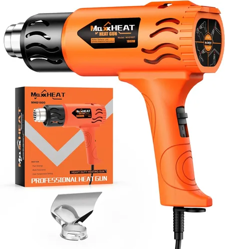 Pistola de calor – Fusibles de doble protección 1800 W, pistola de aire caliente resistente, 2 ajustes de temperatura 572 ℉ y 1112 ℉ para tubos