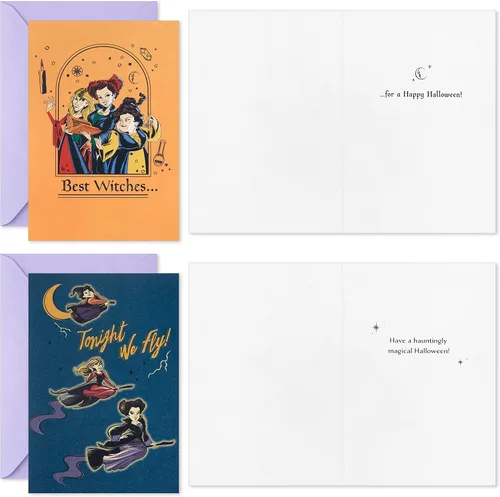 Miniatura 3 de Hallmark Hocus Pocus - Surtido de tarjetas de Halloween, Sanderson Sisters (16 tarjetas y sobres)